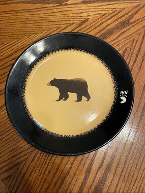 Bear Salad Plate Brushworks Stoneware by Big Sky Carvers